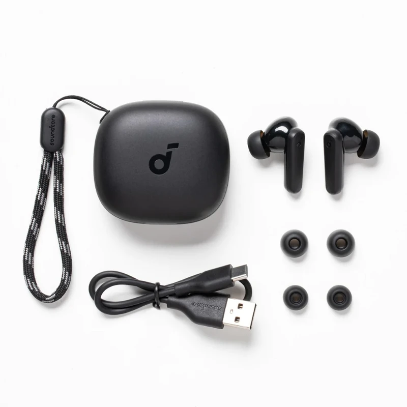 هدفون بلوتوثی انکر مدل SoundCore R50i A3949 بدون قابلیت نویز کنسلینگ، درگاه شارژ USB Type-C، دارای فناوری AI-Enhanced Calls برای کاهش نویز و بهبود مکالمات، مقاوم در برابر رطوبت و عرق - مستر کوالیتی باطری بزرگ